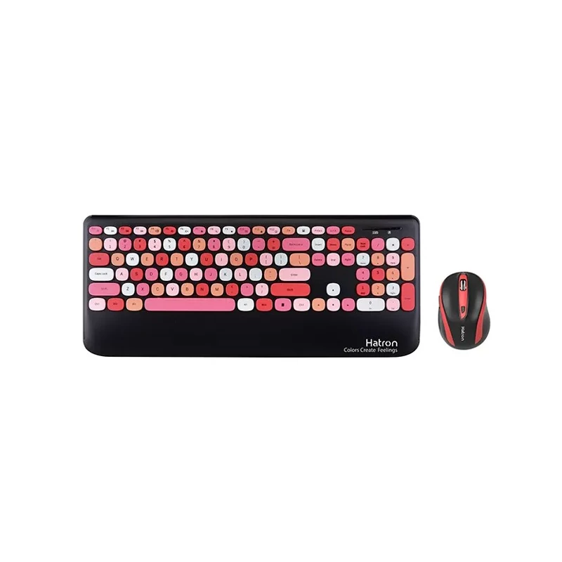 کیبورد و موس بی سیم برند HATRON مدل HKCW350